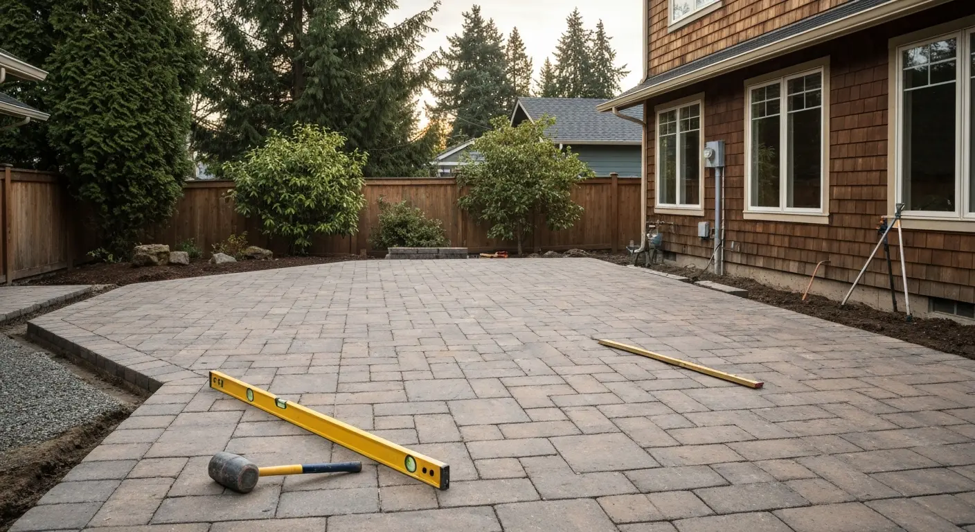 Paver patio installation in Lake Oswego