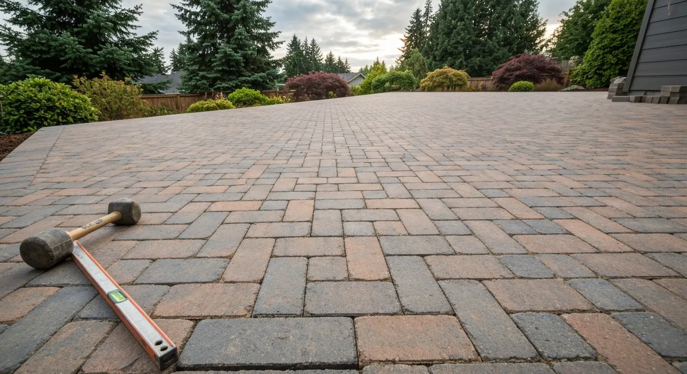 Paver patio installation in Portland