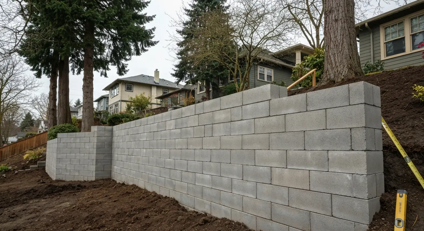 Block retaining wall in Portland