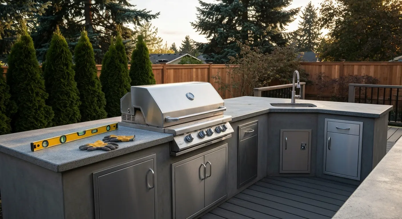 Outdoor kitchen construction