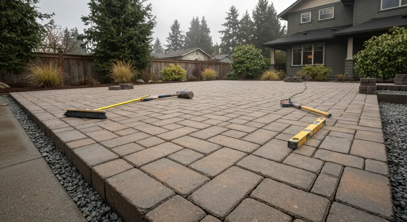 Paver patio installation