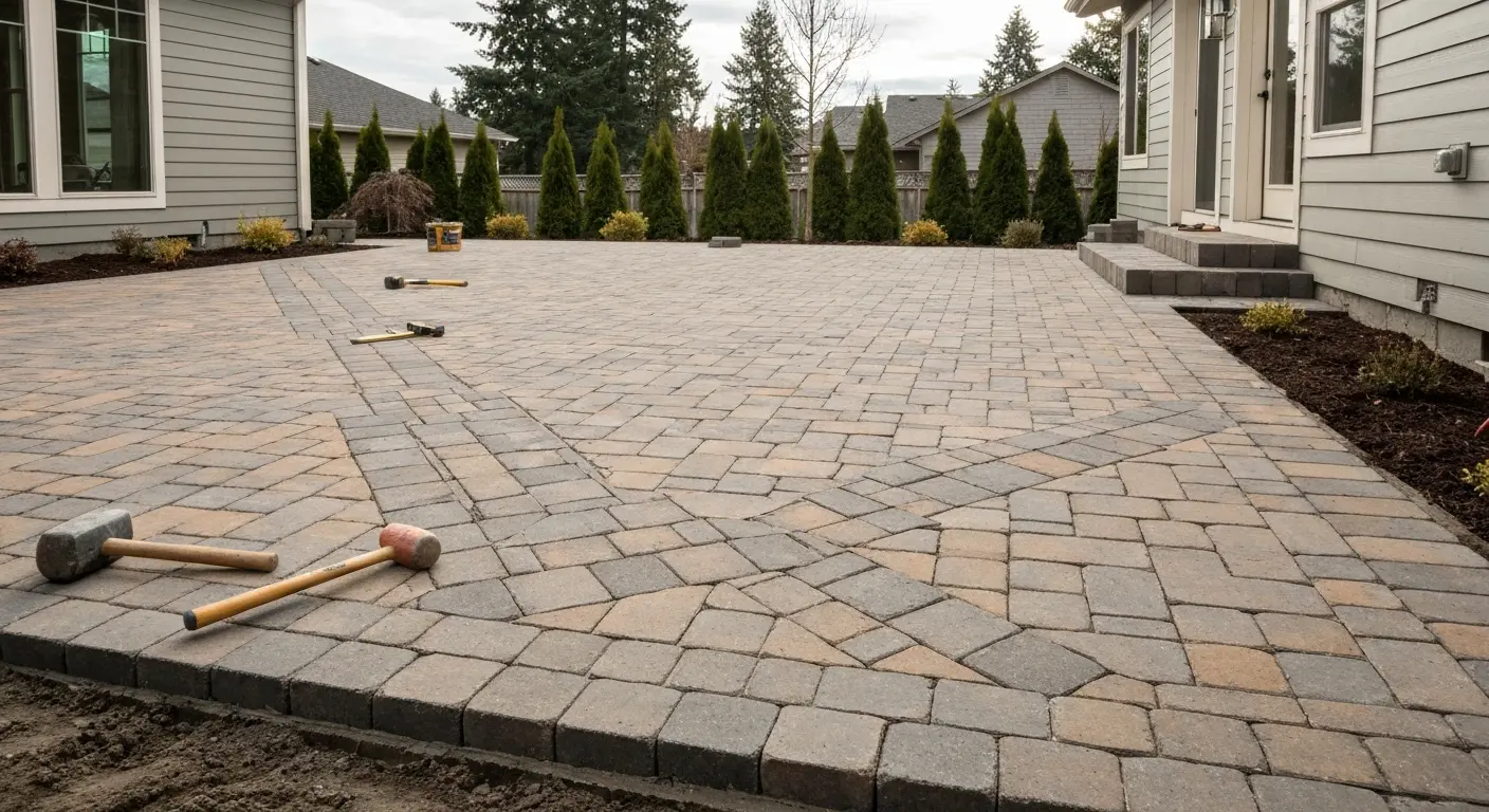 Paver patio installation
