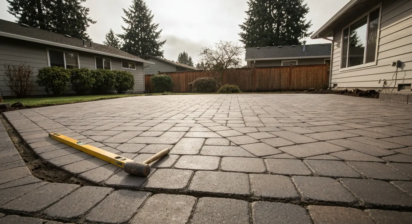Paver patio installation