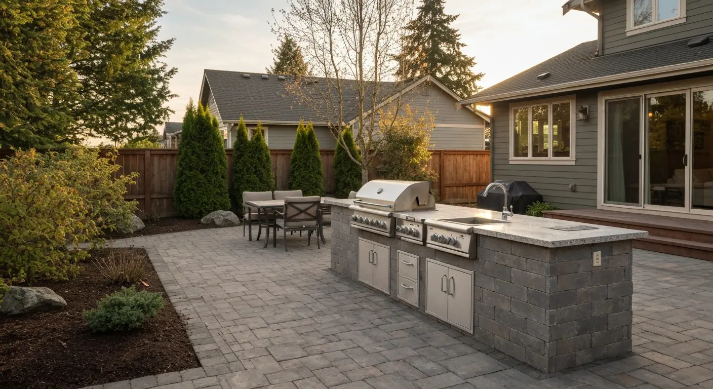 Outdoor kitchen installation