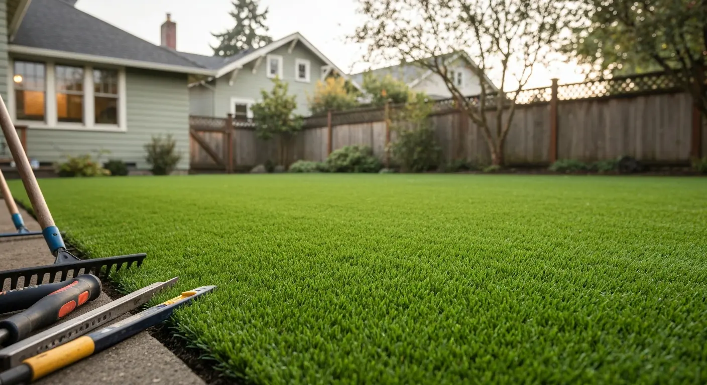 Artificial grass installation in Portland