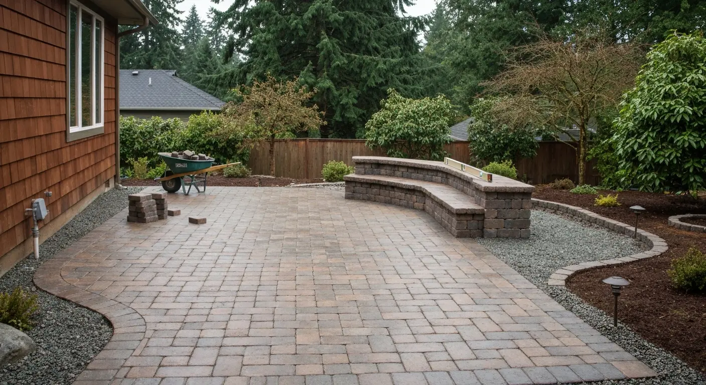 Paver patio installation