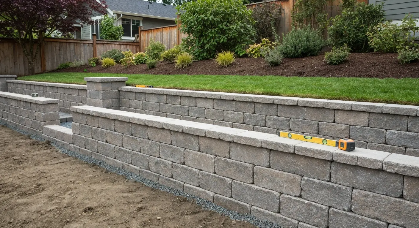 Retaining wall installation