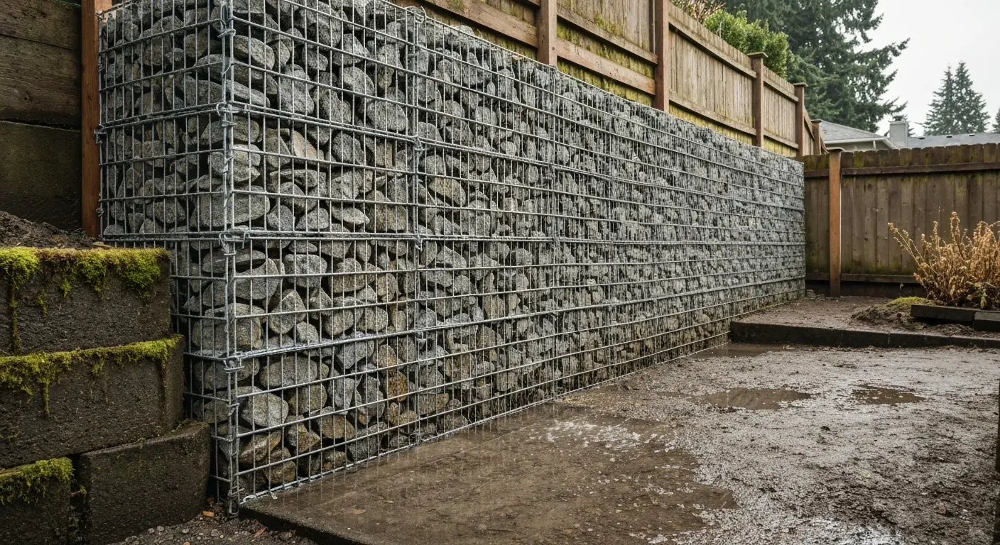 Gabion retaining wall