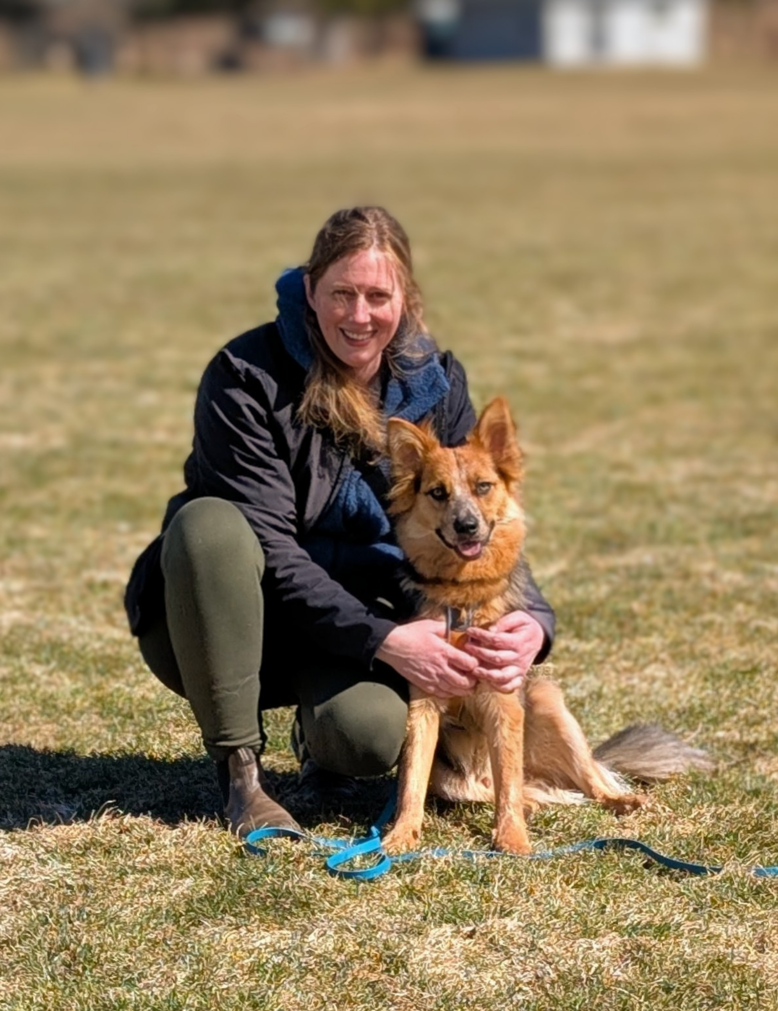 Marilyn Aston working positively with a dog at One Leg Up