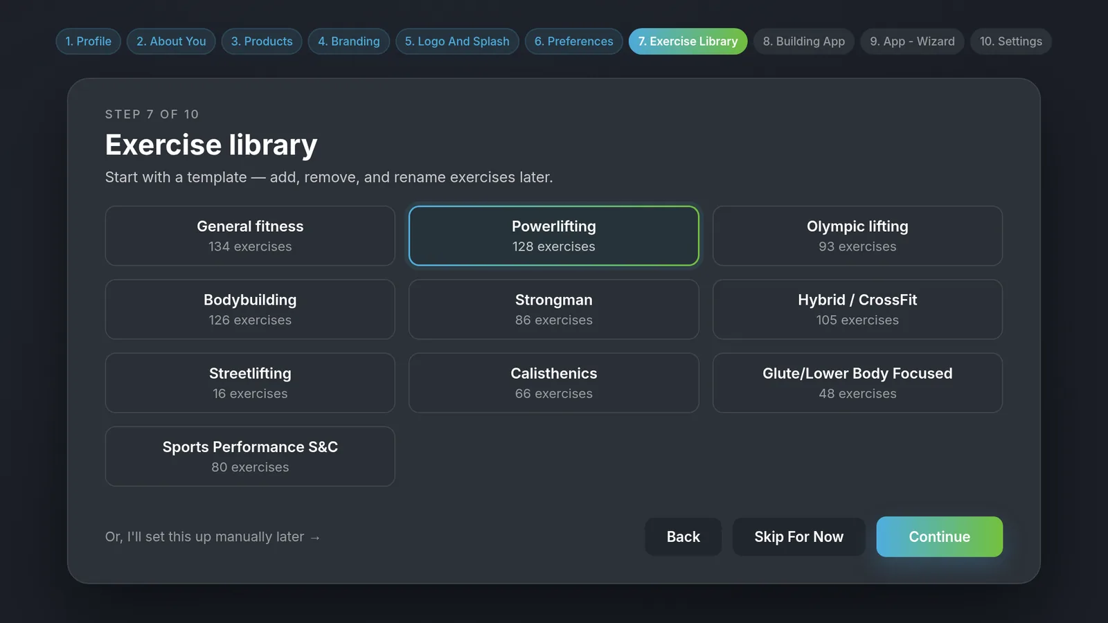 New coach onboarding in MyStrengthBook