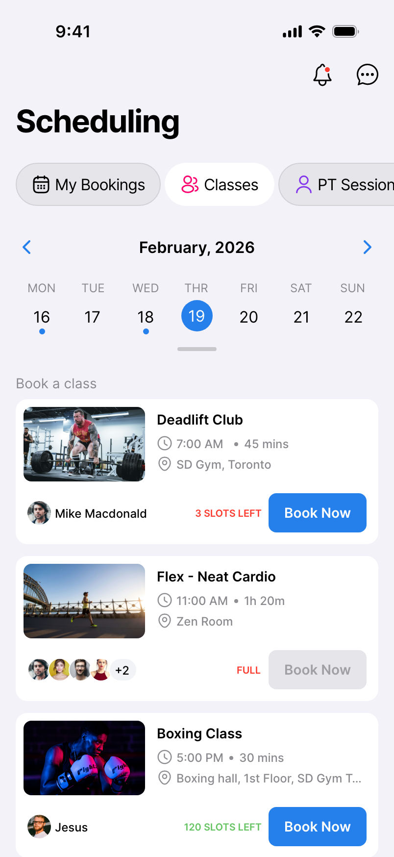 Mobile Scheduling UI