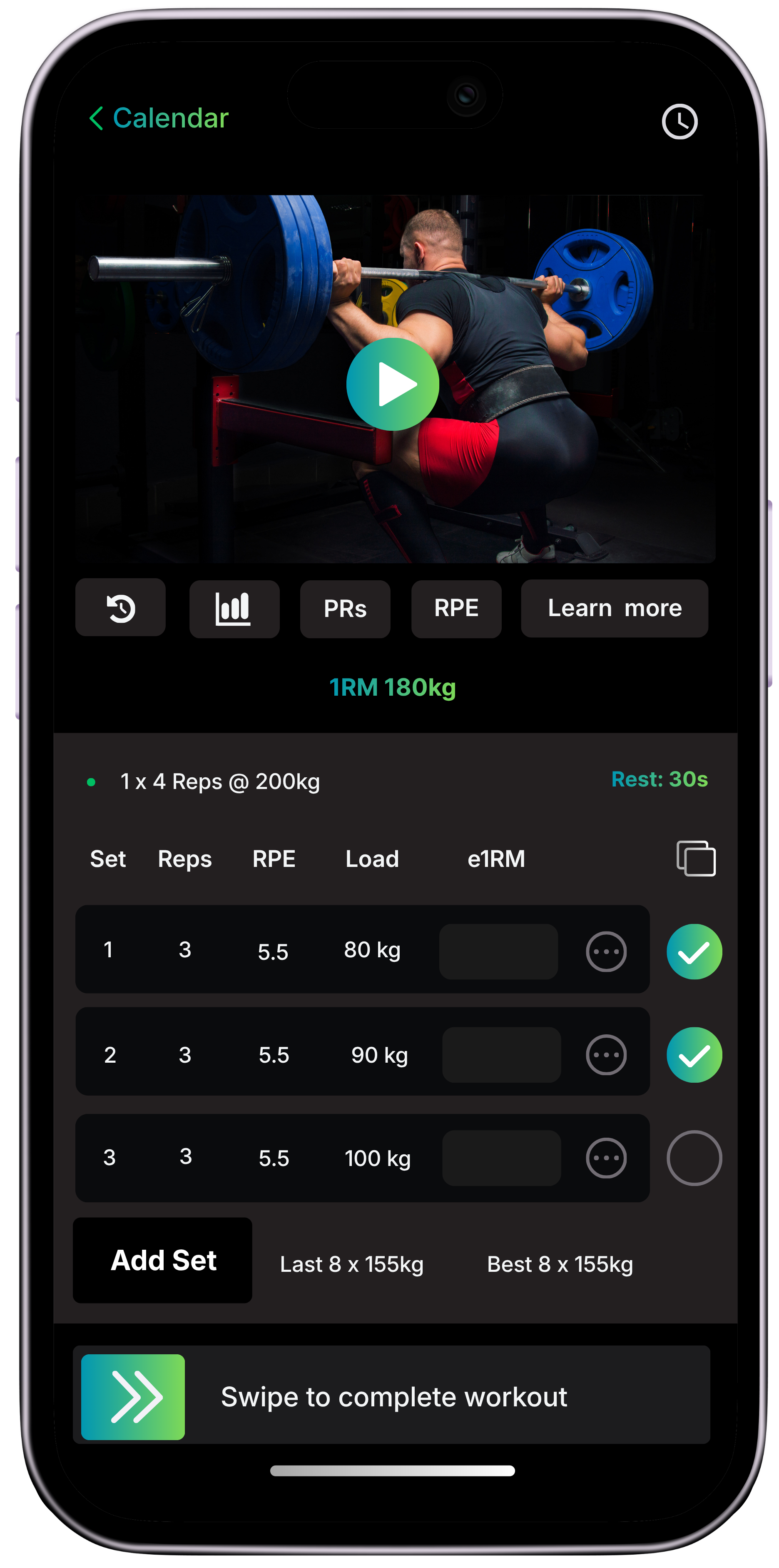 MyStrengthBook app screen