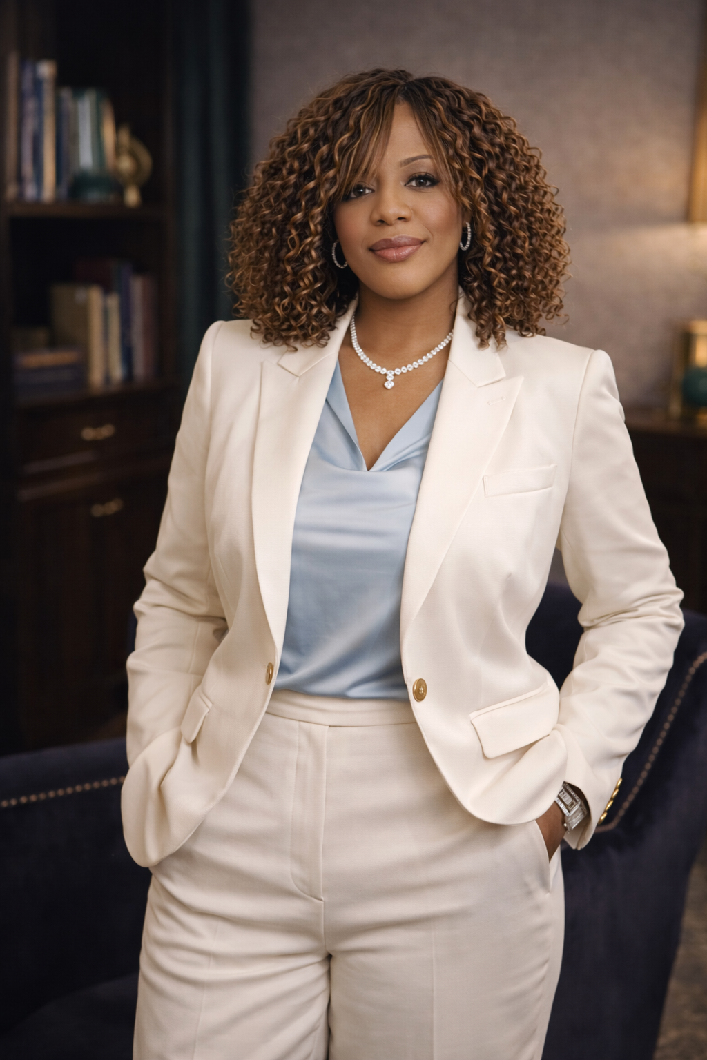 Tai standing with calm authority and composed presence