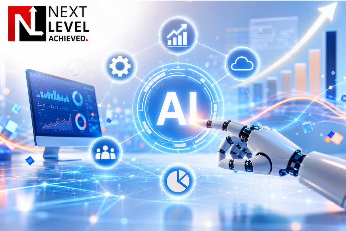 AI automation and data-driven business operations with connected digital systems and intelligent analytics AI automation and data-driven business operations with connected digital systems and intelligent analytics