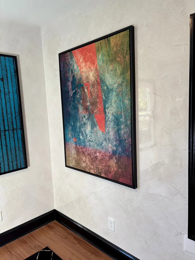 Hand-applied Venetian plaster feature wall with subtle texture in a modern St. Louis interior