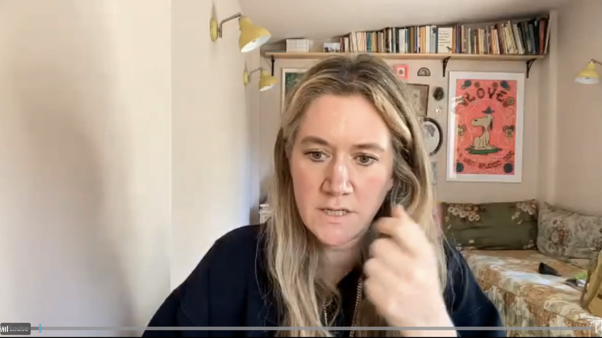 Louise Glazebrook speaking to a member during a live session