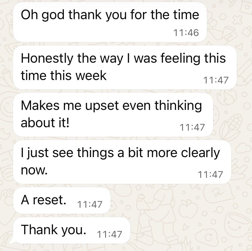 Member message: I just see things a bit more clearly now