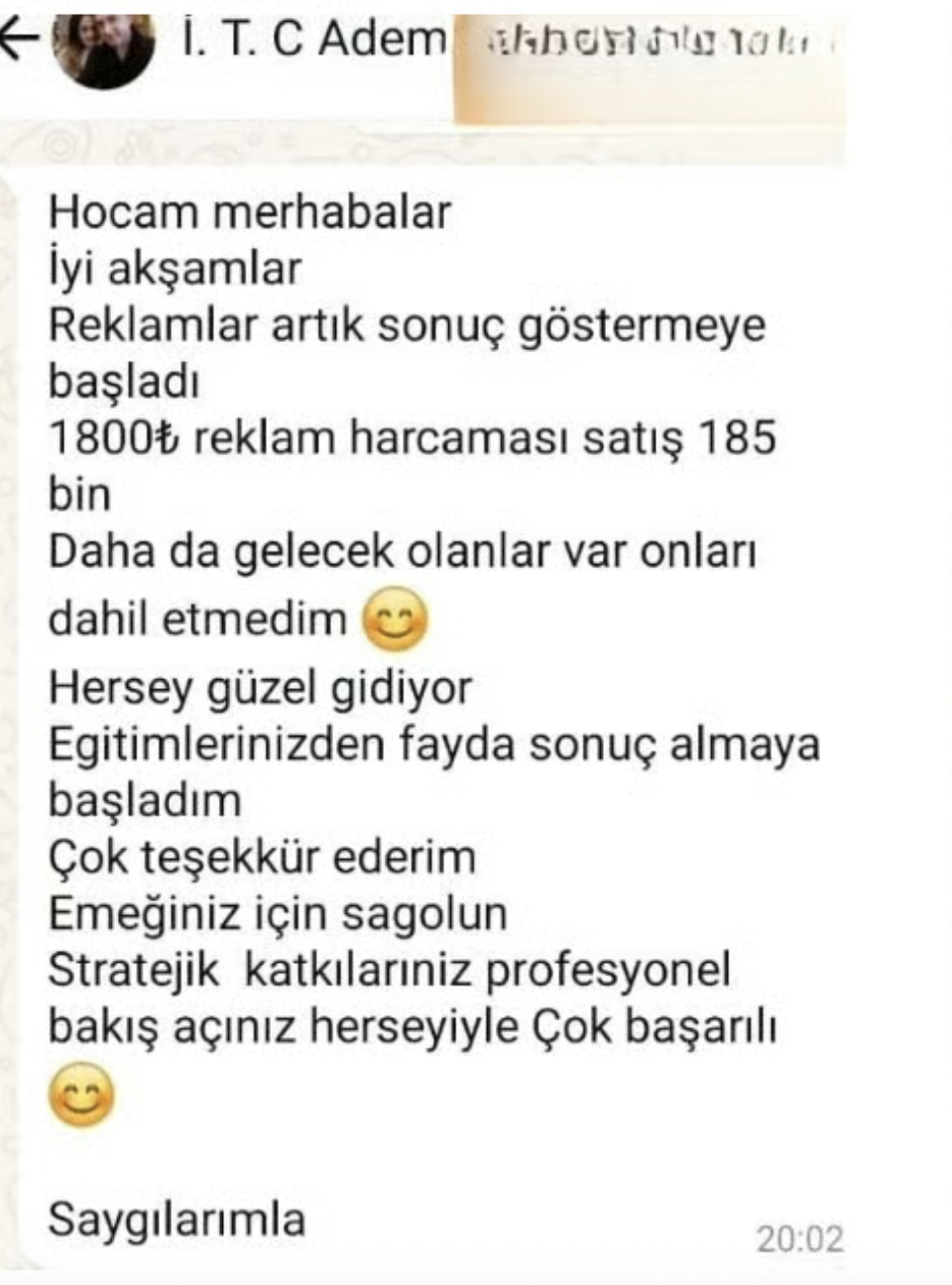 Mutlu öğrenci ve danışan ekran görüntüsü