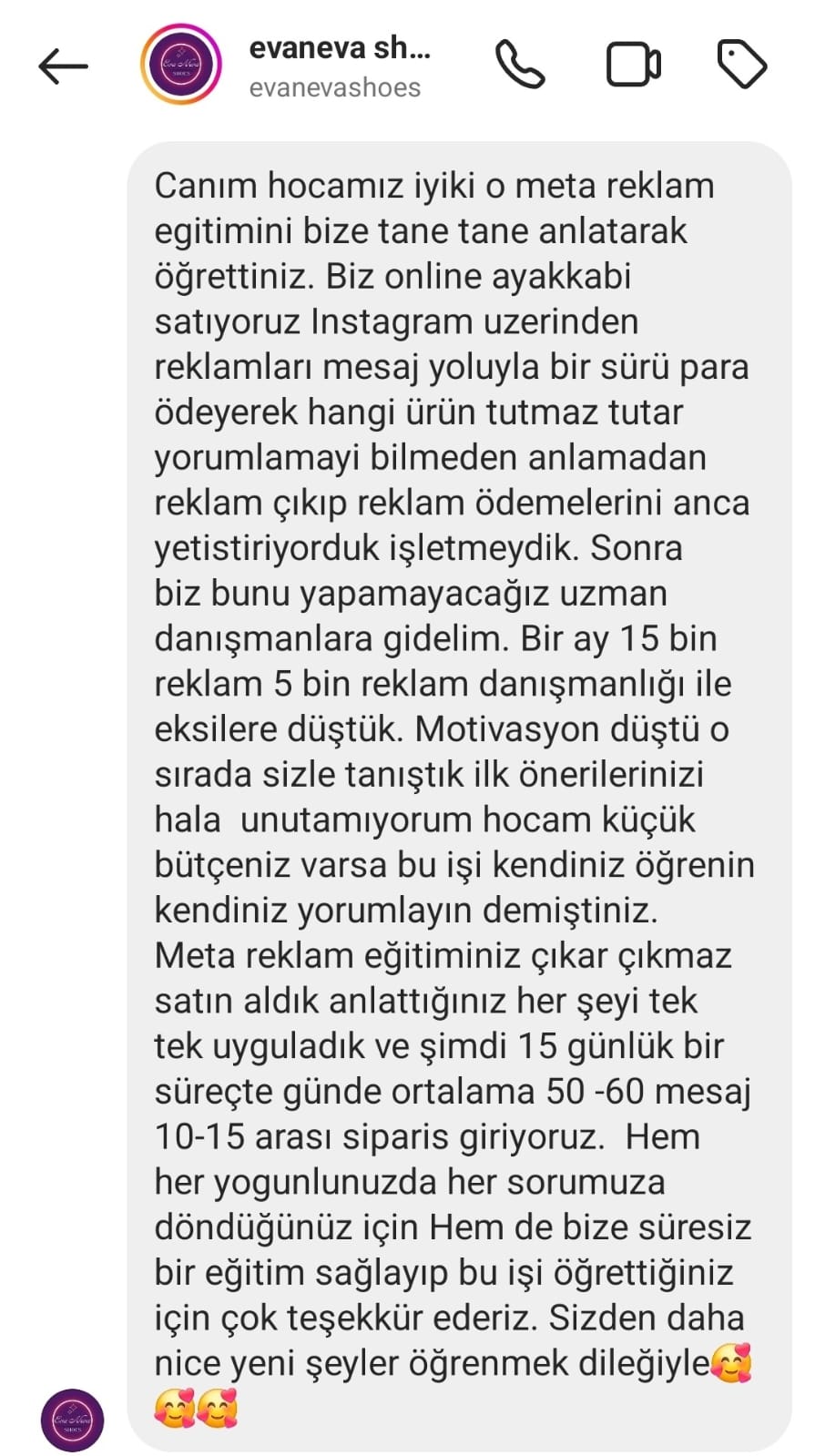 Öğrenci sonucu ekran görüntüsü