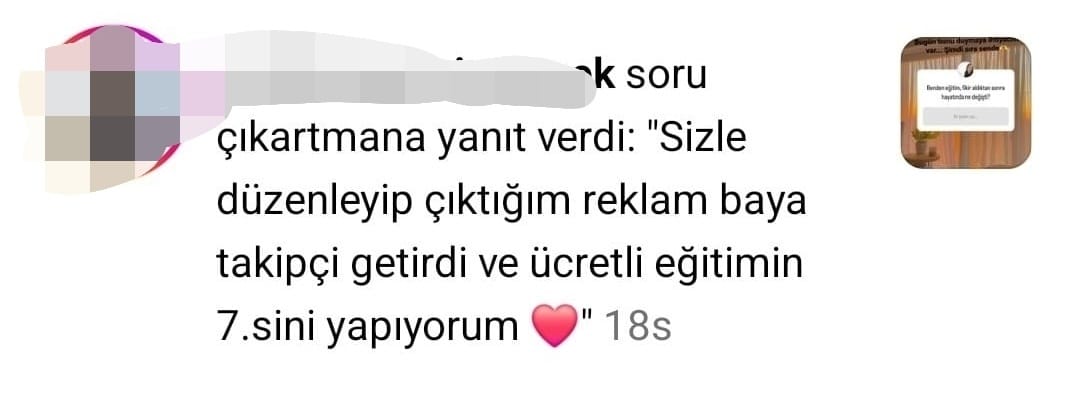 Hizmet satan öğrenci sonucu ekran görüntüsü