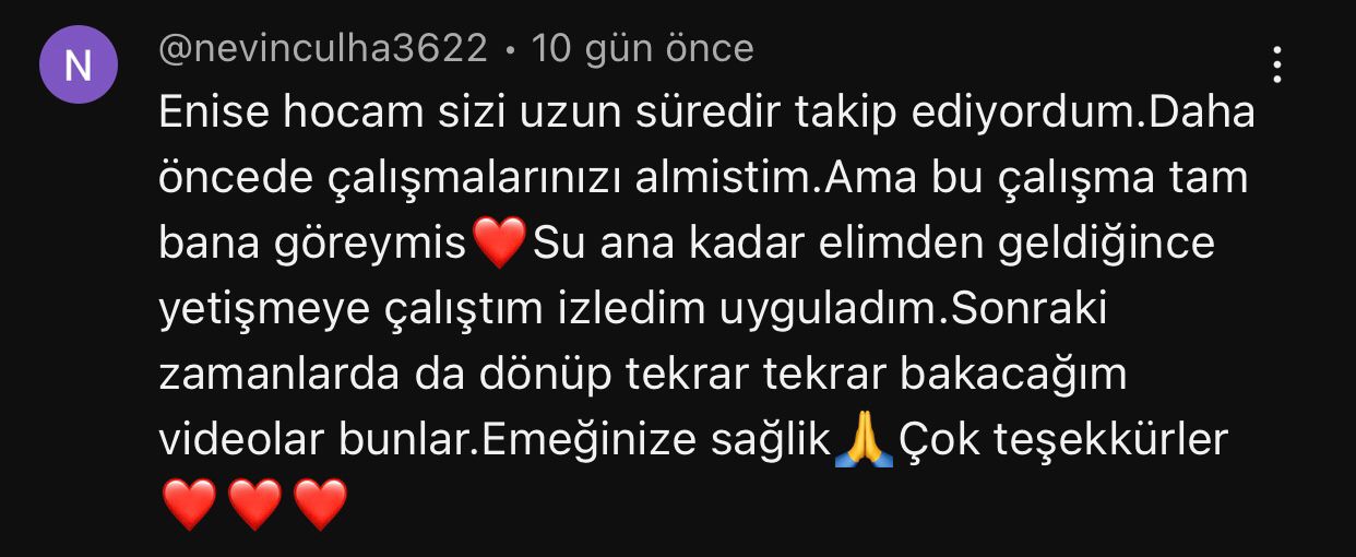 Danışan geri bildirimi ekran görüntüsü
