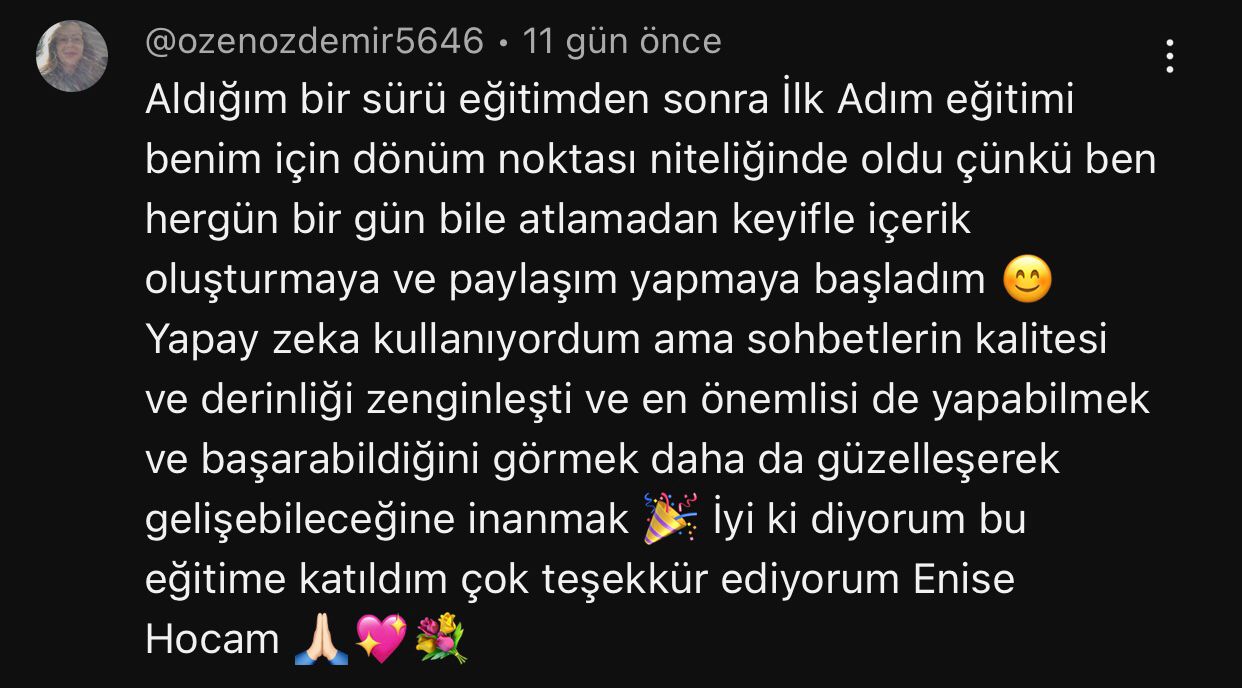 Müşteri yorumu ekran görüntüsü
