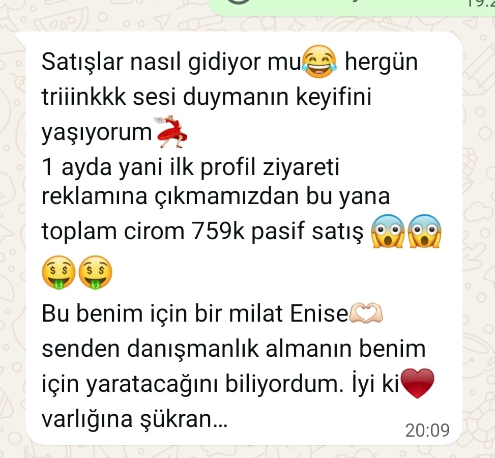 Video eğitim satan müşteri başarısı ekran görüntüsü