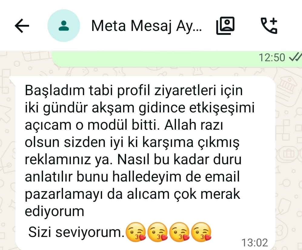 Öğrenci yorumu ekran görüntüsü