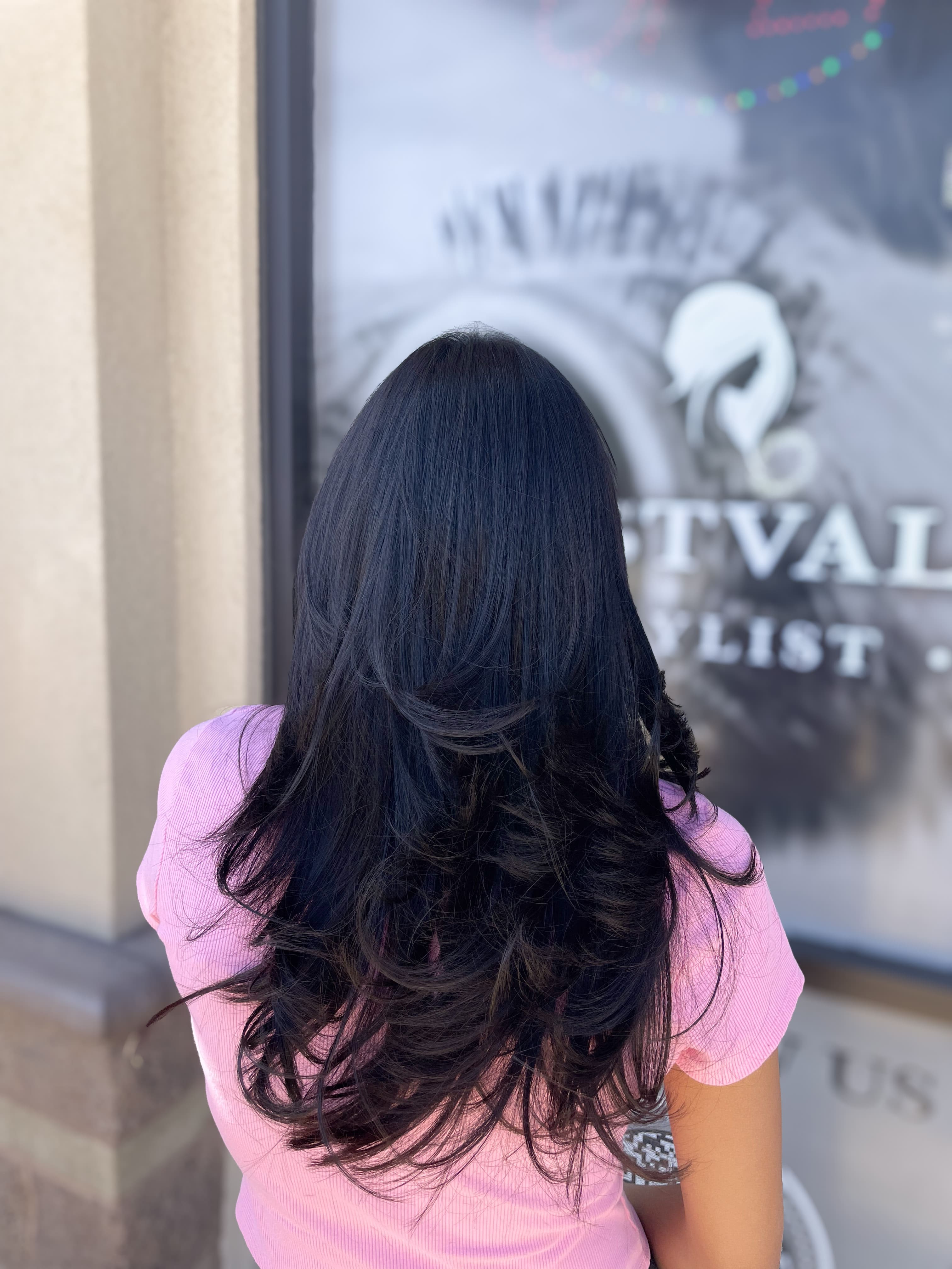 Blowout and finish at Alexa's Beauty Barber