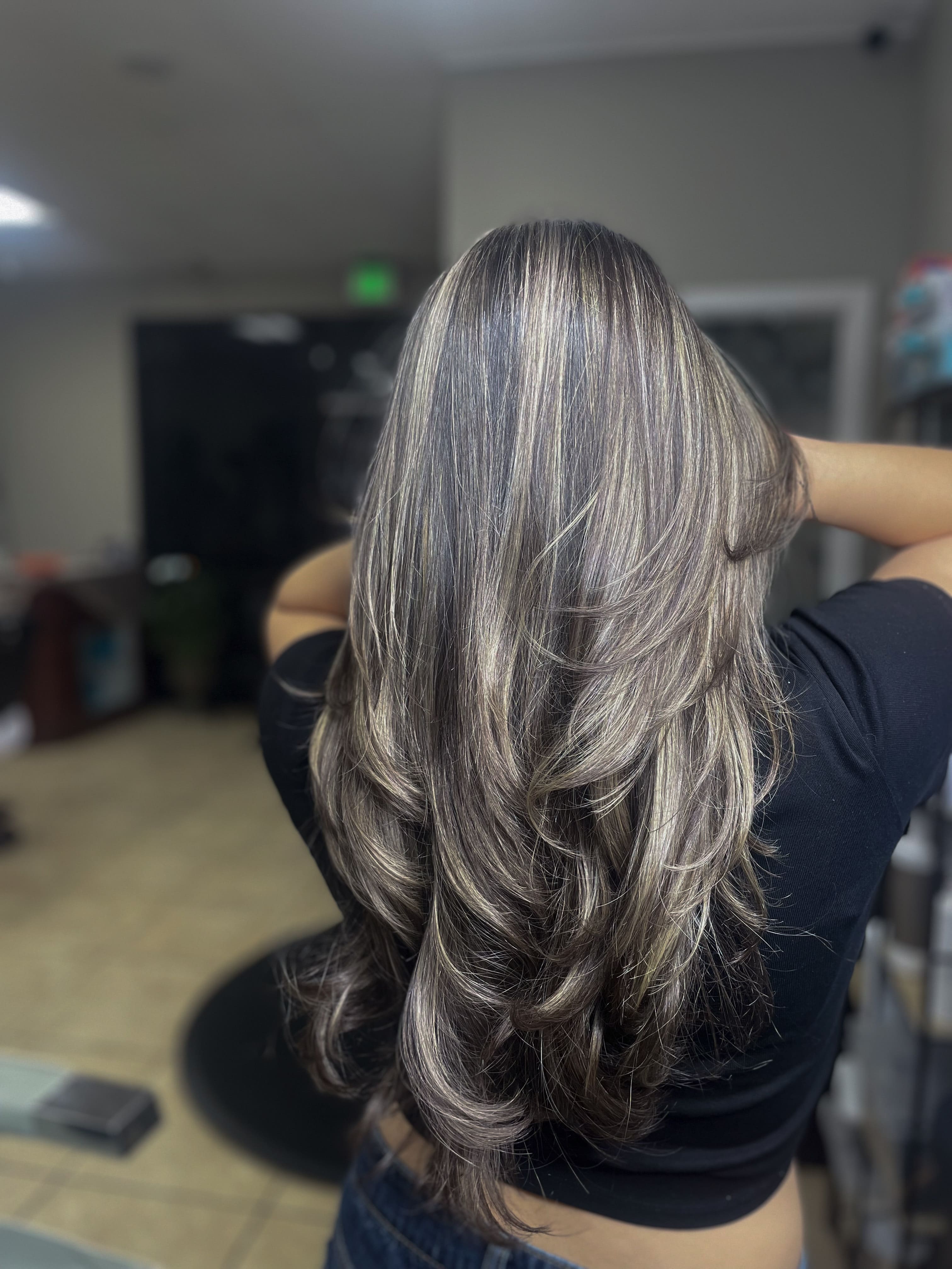 Highlights and color treatment at Alexa's salon Eastvale