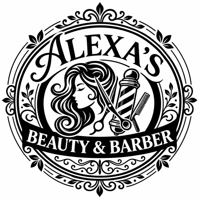 Alexa's Beauty and Barber circular logo