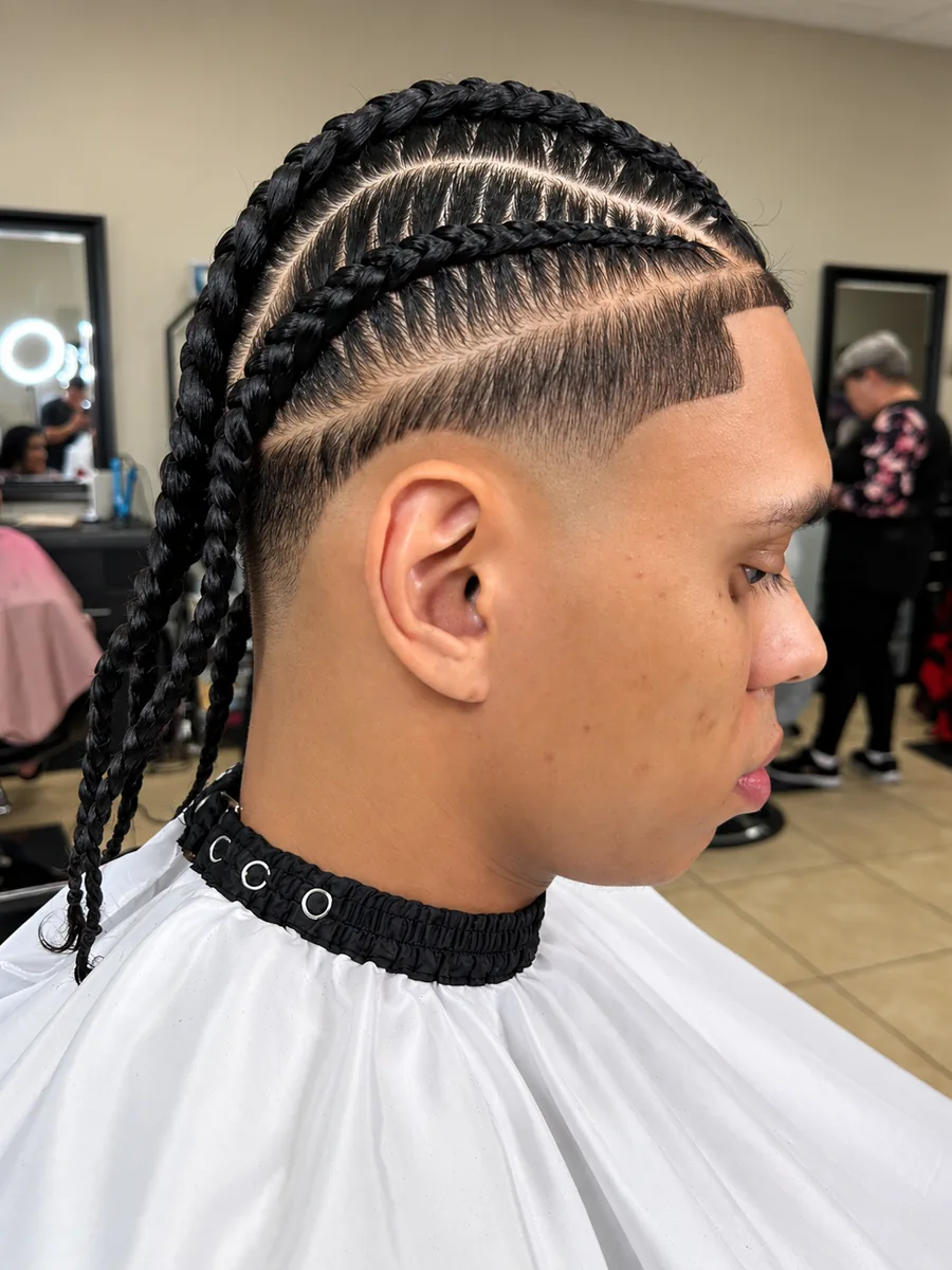 Barber finish and detail at Alexa's Barbershop Eastvale