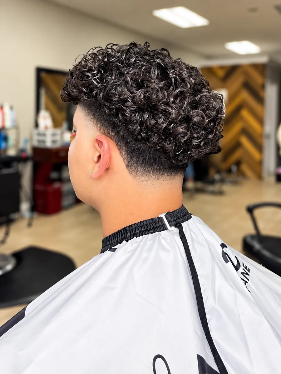 Low fade and lineup at Alexa's Barbershop Eastvale