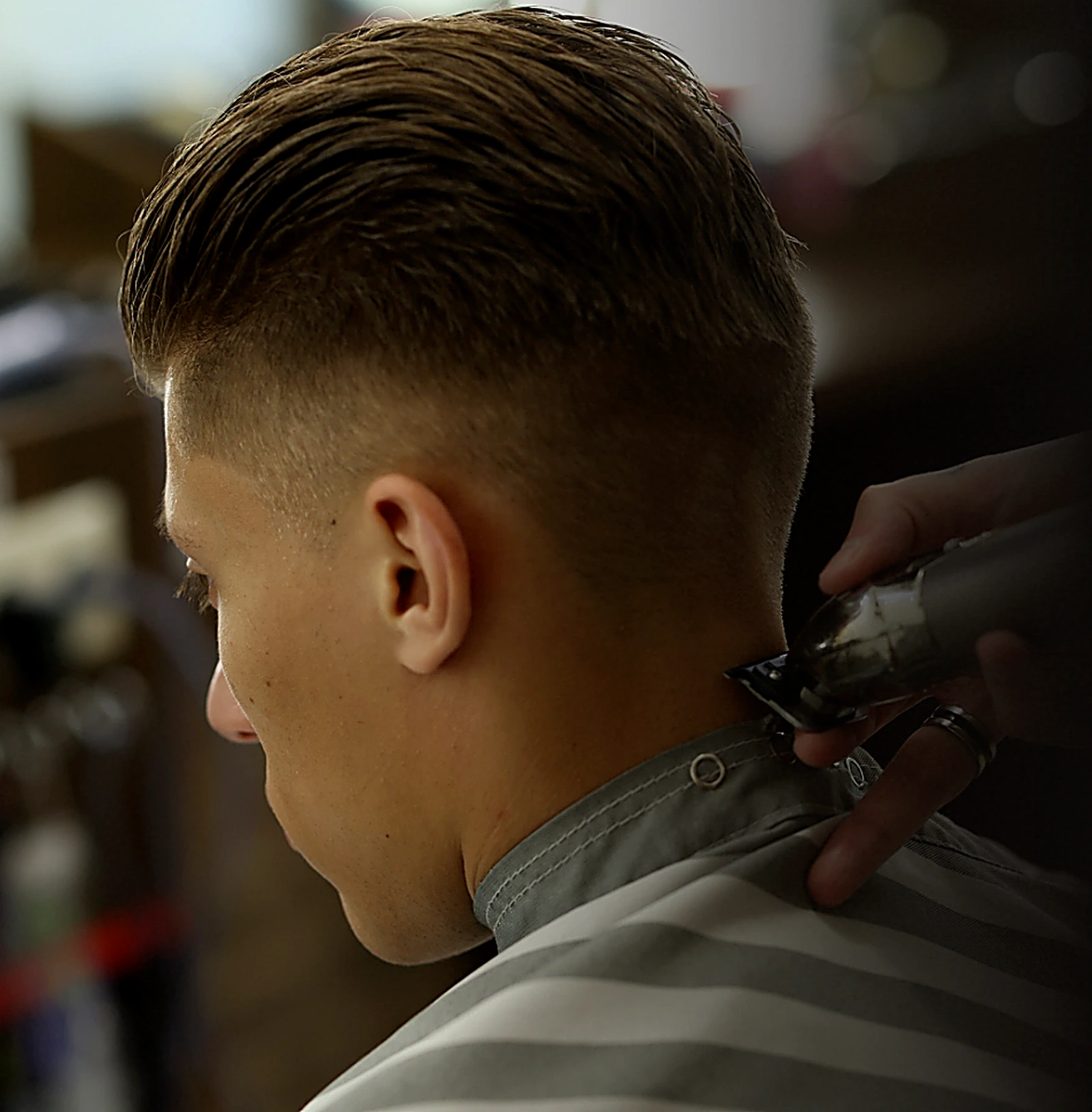 Precision fade at Alexa's Barbershop Eastvale