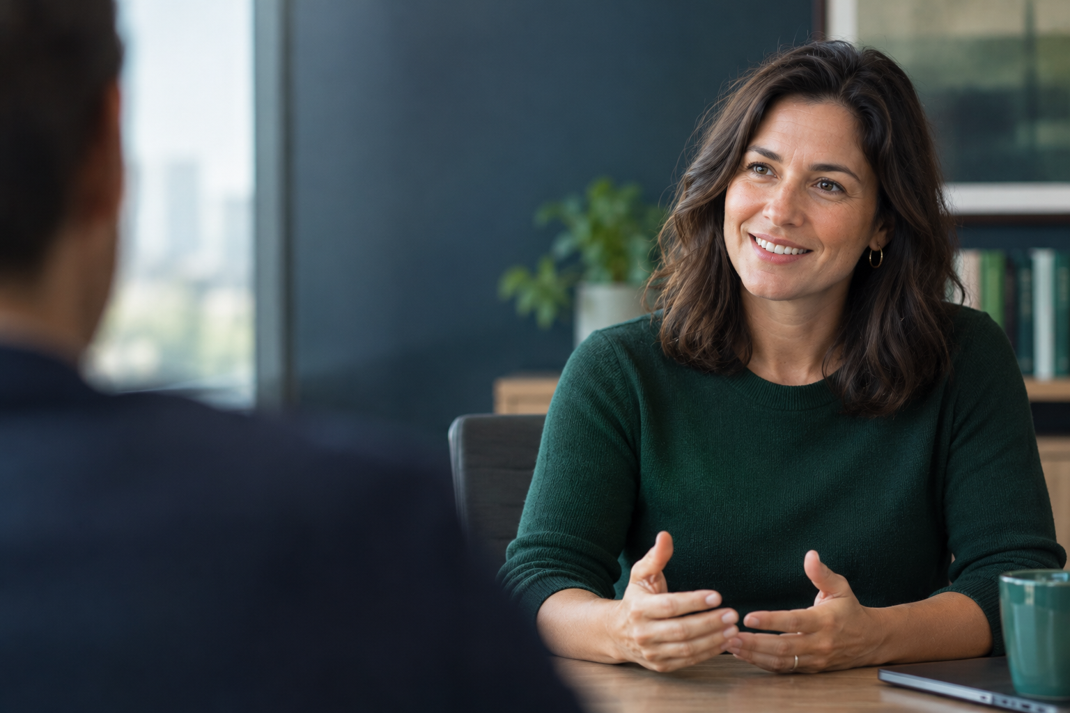 Experienced sales director in a client meeting