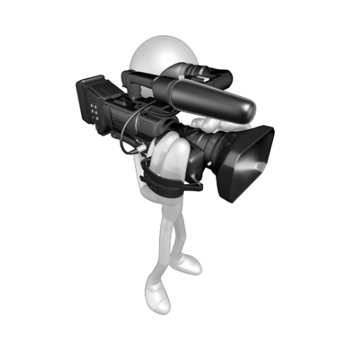 Camera man with a film camera