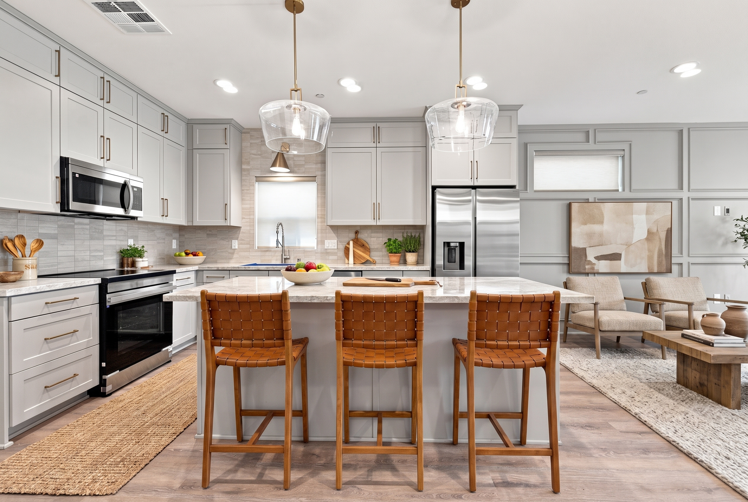 Entrada kitchen and open living area