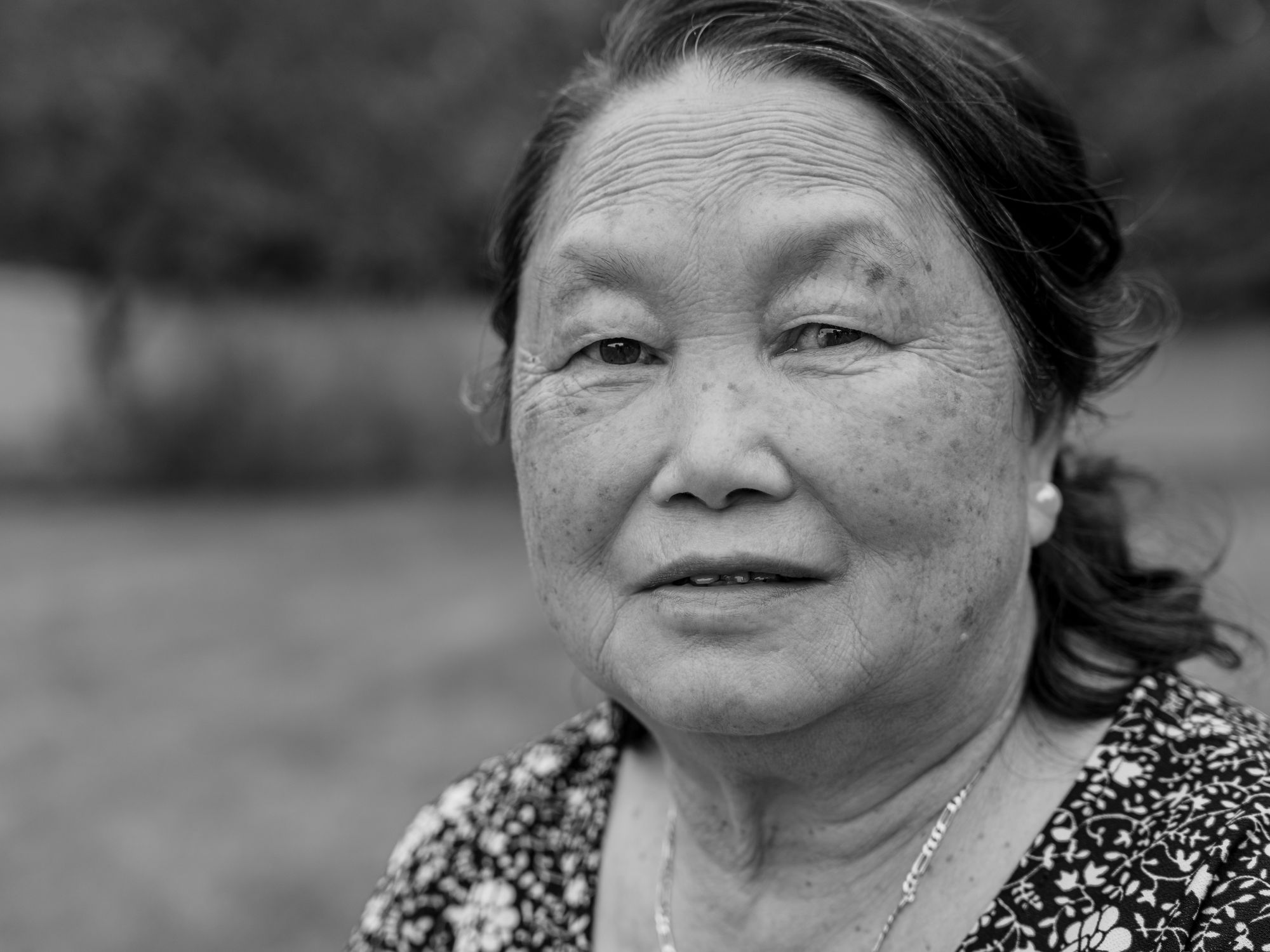 An elderly woman in a portrait