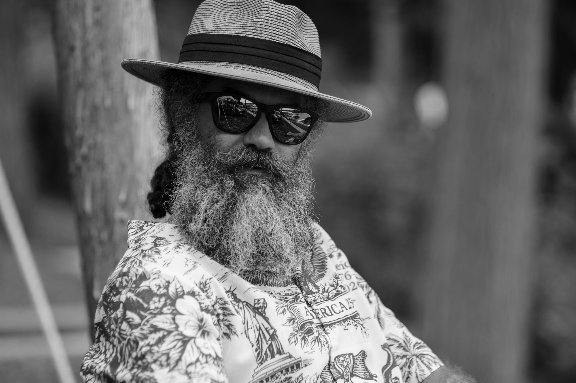 A bearded man in a hat