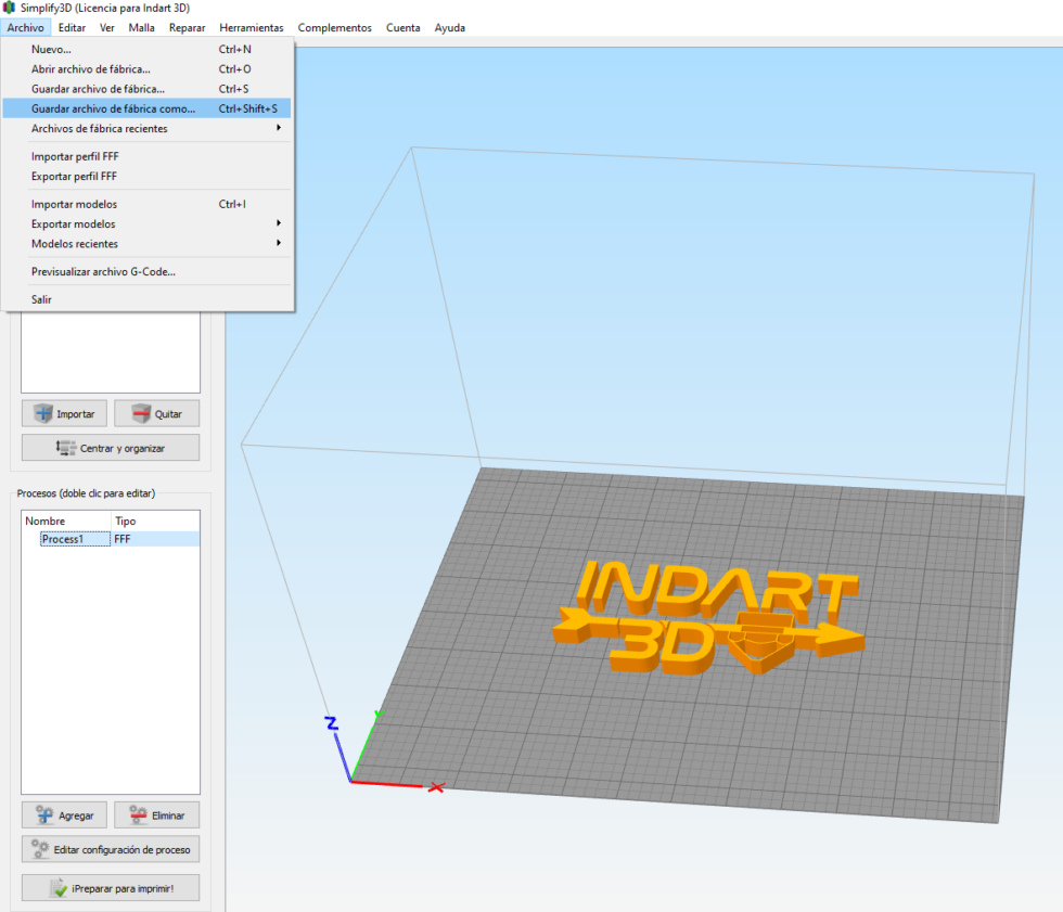 Support - Simplify3D configuration and Factory file