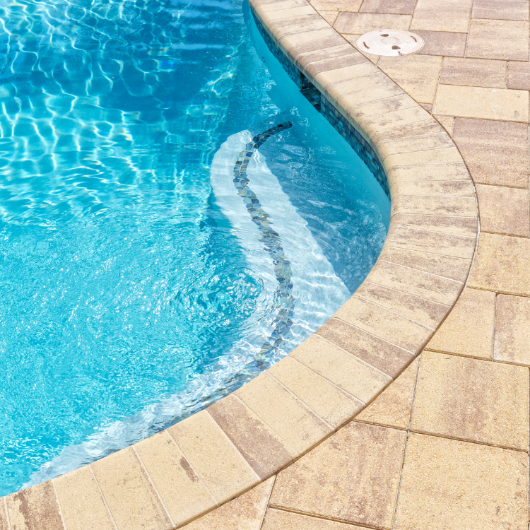 Brick paver pool deck