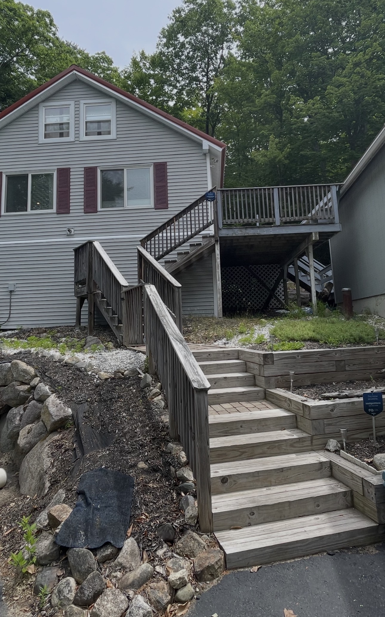 Deck and stair rebuild — residential property, southern Maine