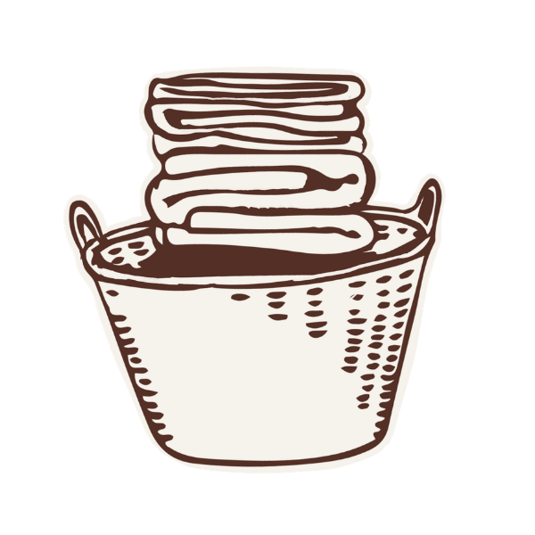 Illustration of organized laundry basket — whole-home organizing services by Shannon's Organizing Solutions Lake Havasu City AZ