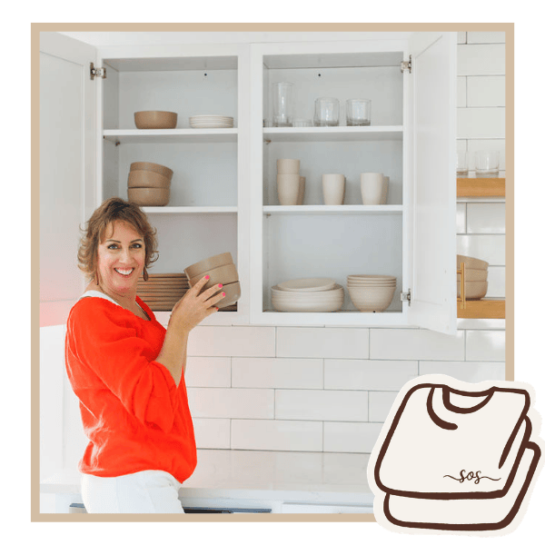 Lopez professional home organizer Lake Havasu City AZ organizing kitchen cabinet shelves