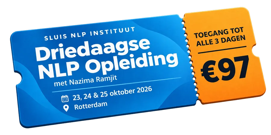 Voorbeeldticket voor de Driedaagse NLP Opleiding, 23, 24 en 25 oktober 2026 in Rotterdam