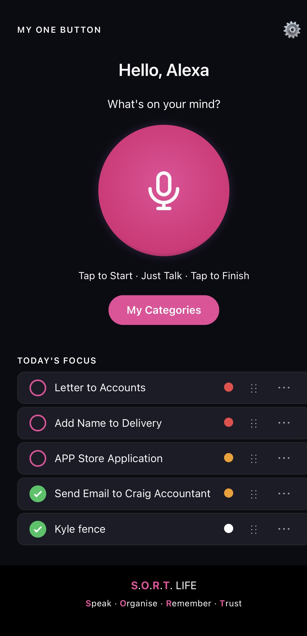 My One Button in pink