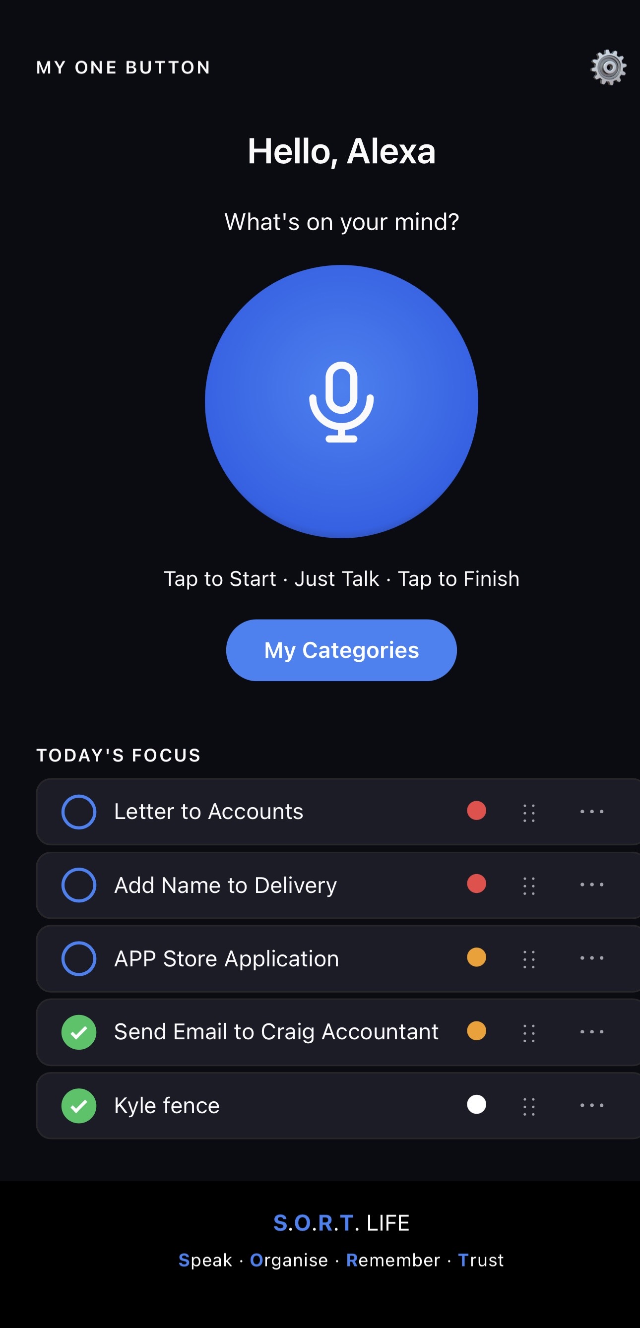My One Button in blue