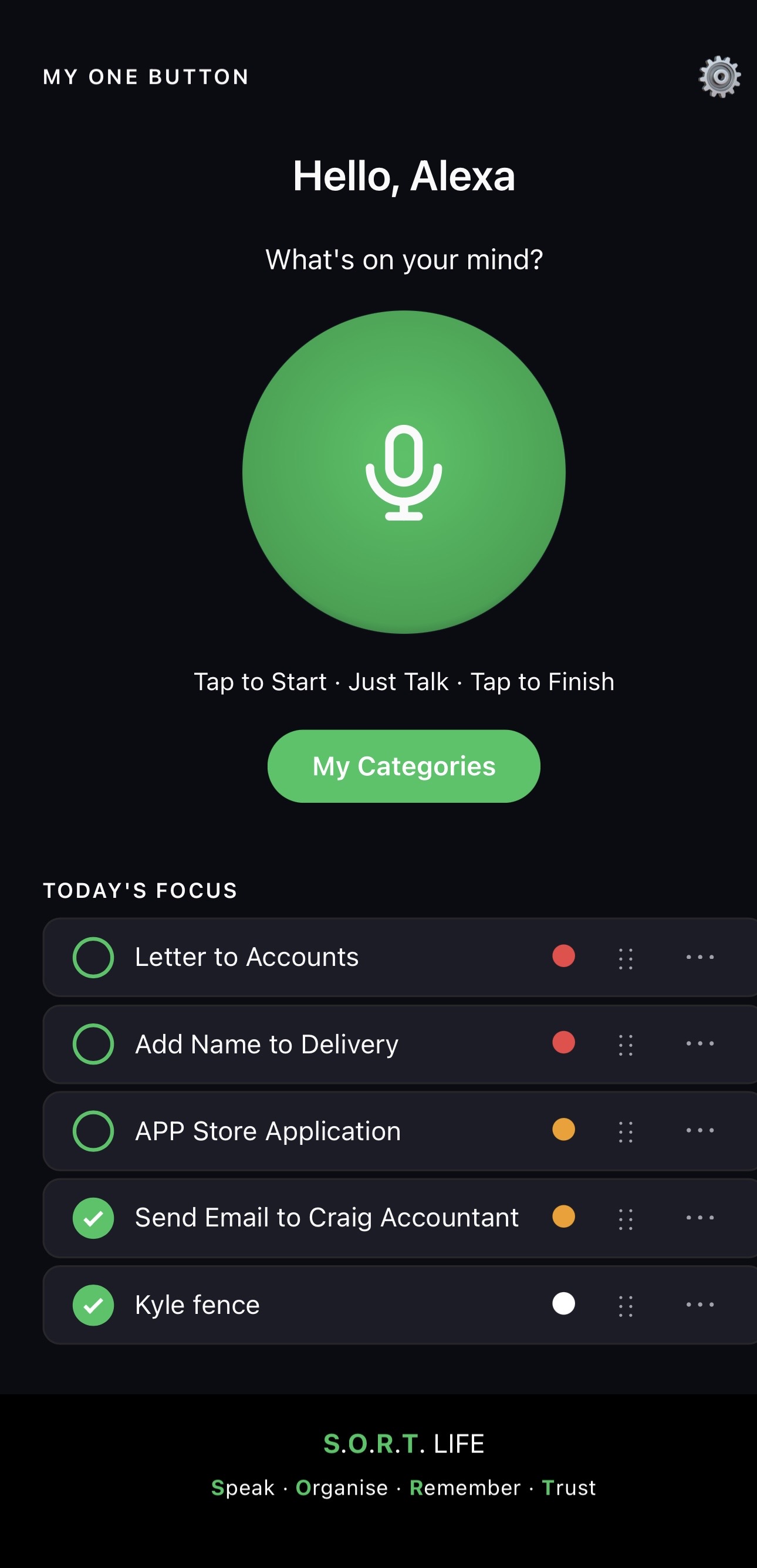 My One Button in green