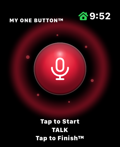 The My One Button app open on Apple Watch — the real orb