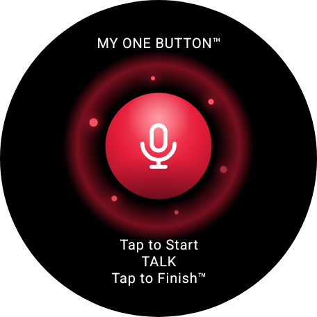 The My One Button app open on Pixel Watch — the real orb